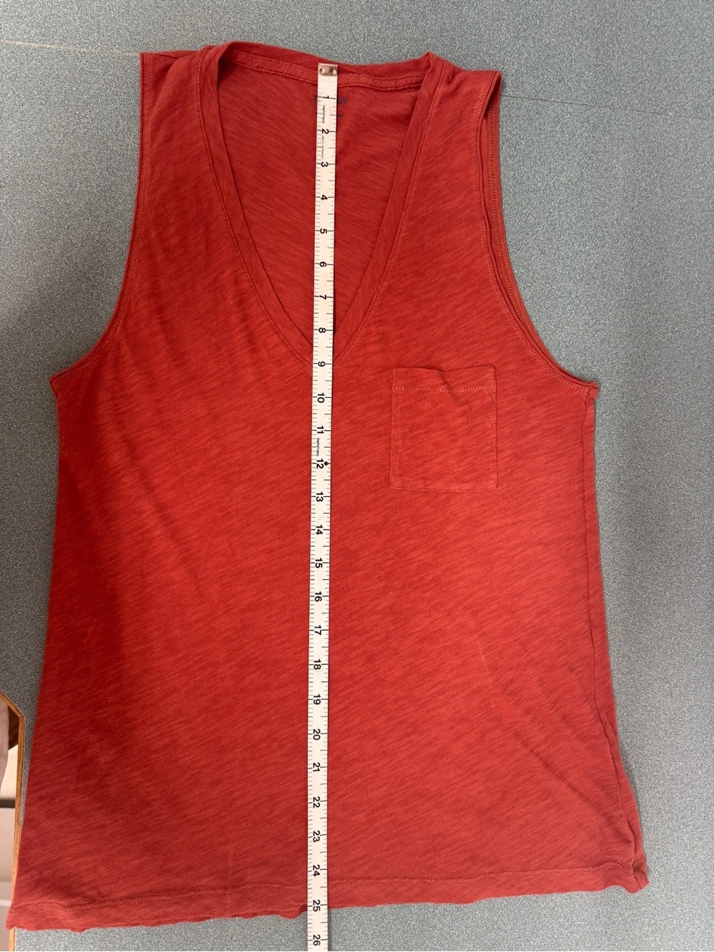 Madewell V-Neck Pocket Tank Top - Rust Red Women’s Small